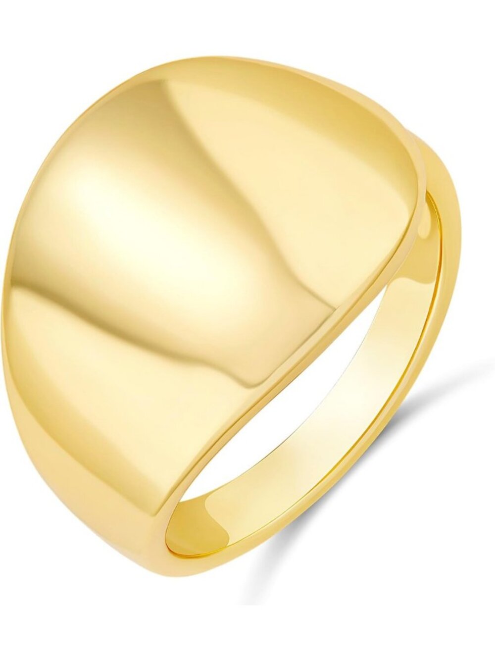Elegant Polished Signet Round Ring - Stylish Jewelry for Any Occasion